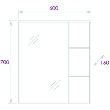 Зеркальный шкаф Onika Легран 60.00У 206071 Дуб галифакс
