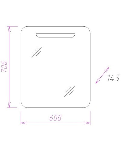 Зеркальный шкаф Onika Неаполь 60.01 R 206064 с подсветкой Белый