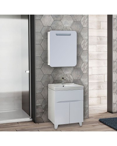 Зеркальный шкаф Onika Неаполь 60.01 R 206064 с подсветкой Белый