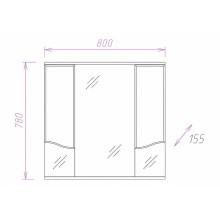 Зеркало со шкафом Onika Арно-Классик 80.01 208085 Белое дерево