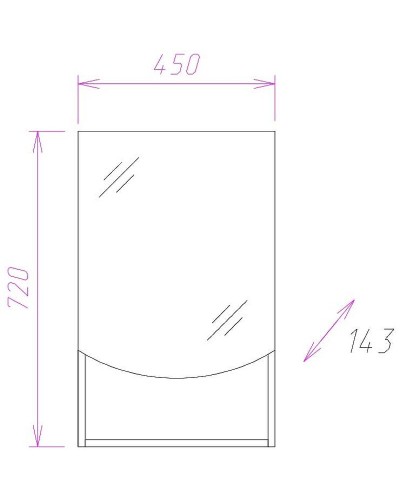 Зеркальный шкаф Onika Селена 45.00 R 204505 Бодега светлый
