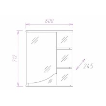 Зеркальный шкаф Onika Виола 60.01 L 206003 с подсветкой Белый