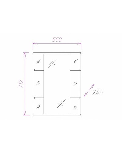Зеркальный шкаф Onika Глория 55.01 L 205504 с подсветкой Белый