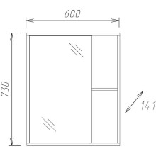 Зеркальный шкаф Onika Дельта 60.00 206060 Ясень шимо светлый