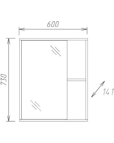 Зеркальный шкаф Onika Дельта 60.00 206060 Ясень шимо светлый