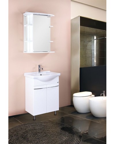 Зеркальный шкаф Onika Глория 65.02 L 206506 с подсветкой Белый