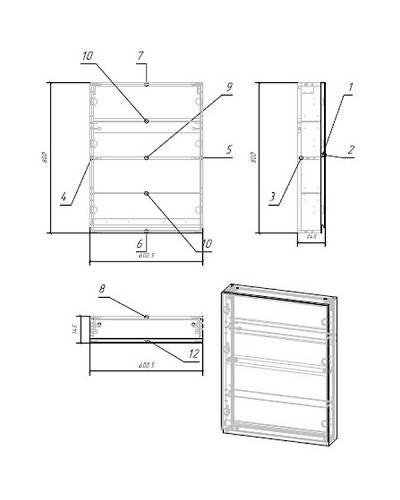 Зеркальный шкаф Cersanit Moduo 60 SB-LS-MOD60/Wh Белый