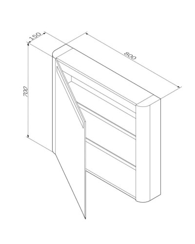 Зеркальный шкаф 80х70 см серый шелк глянец L Am.Pm Sensation M30MCL0801FG