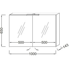 Зеркальный шкаф 100х65 см серый титан Jacob Delafon EB1365-N21