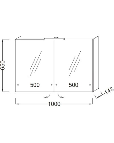 Зеркальный шкаф 100х65 см серый титан Jacob Delafon EB1365-N21