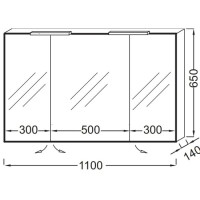 Зеркальный шкаф 110х65 см белый блестящий Jacob Delafon EB1367-G1C