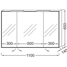 Зеркальный шкаф 110х65 см белый блестящий Jacob Delafon EB1367-G1C