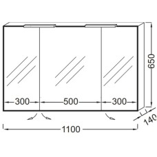 Зеркальный шкаф 110х65 см белый блестящий Jacob Delafon EB1367-G1C
