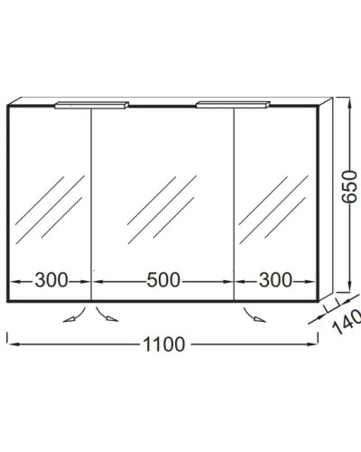Зеркальный шкаф 110х65 см белый блестящий Jacob Delafon EB1367-G1C
