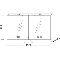 Зеркальный шкаф 120х65 см белый блестящий Jacob Delafon EB1368-G1C