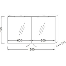 Зеркальный шкаф 120х65 см белый блестящий Jacob Delafon EB1368-G1C