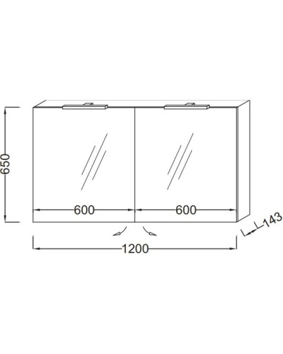 Зеркальный шкаф 120х65 см белый блестящий Jacob Delafon EB1368-G1C