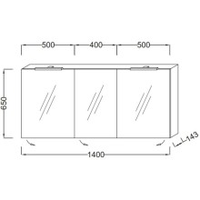 Зеркальный шкаф 140х65 см белый блестящий Jacob Delafon EB1370-G1C