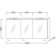 Зеркальный шкаф 140х65 см белый блестящий Jacob Delafon EB1370-G1C