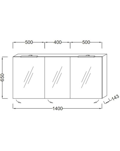Зеркальный шкаф 140х65 см белый блестящий Jacob Delafon EB1370-G1C