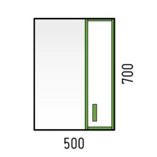 Зеркало со шкафом Corozo Спектр 50 SD-00000685 Белое Зеленое
