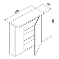 Зеркальный шкаф 60х68 см кобальт глянец R Am.Pm Spirit V2.0 M70AMCR0601PG