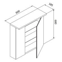 Зеркальный шкаф 60х68 см кобальт глянец R Am.Pm Spirit V2.0 M70AMCR0601PG