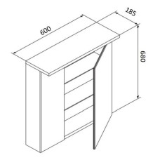 Зеркальный шкаф 60х68 см кобальт глянец R Am.Pm Spirit V2.0 M70AMCR0601PG