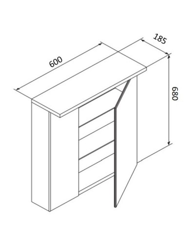 Зеркальный шкаф 60х68 см кобальт глянец R Am.Pm Spirit V2.0 M70AMCR0601PG