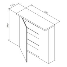 Зеркальный шкаф 60х68 см кобальт глянец L Am.Pm Spirit V2.0 M70AMCL0601PG