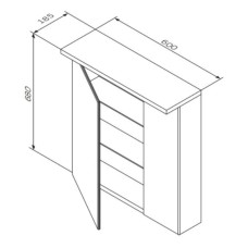 Зеркальный шкаф 60х68 см кобальт глянец L Am.Pm Spirit V2.0 M70AMCL0601PG