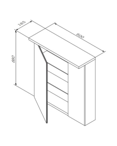 Зеркальный шкаф 60х68 см кобальт глянец L Am.Pm Spirit V2.0 M70AMCL0601PG