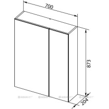Зеркальный шкаф 70х87,3 см L белый Aquanet 00202088