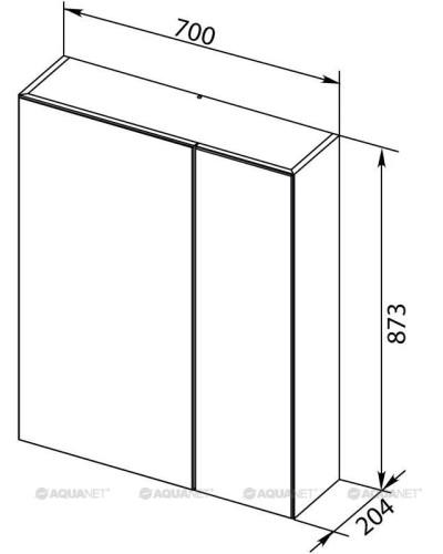 Зеркальный шкаф 70х87,3 см L белый Aquanet 00202088