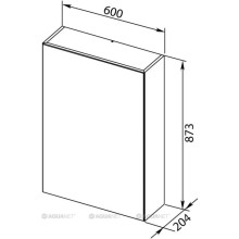 Зеркальный шкаф 60х87,3 см с белый R Aquanet Йорк 00202087