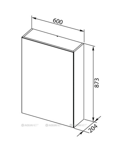 Зеркальный шкаф 60х87,3 см с белый R Aquanet Йорк 00202087