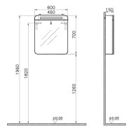 Зеркальный шкаф 60х70 см дуб Vitra Sento 60895