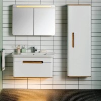 Зеркальный шкаф 80х70 см дуб Vitra Sento 60896