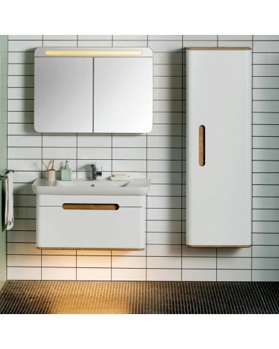 Зеркальный шкаф 80х70 см дуб Vitra Sento 60896