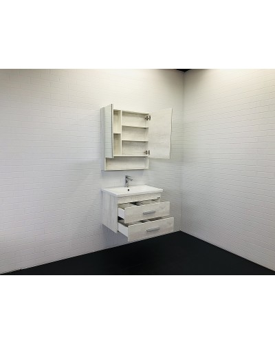 Зеркальный шкаф Comforty Никосия 70 00-00006163 Дуб белый