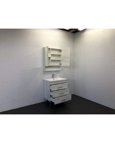 Зеркальный шкаф Comforty Никосия 70 00-00006163 Дуб белый