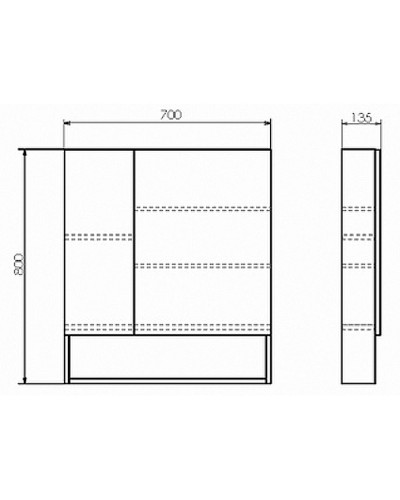 Зеркальный шкаф Comforty Никосия 70 00-00006163 Дуб белый