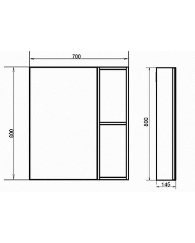 Зеркальный шкаф Comforty Осло 70 00-00006164 Бетон светлый