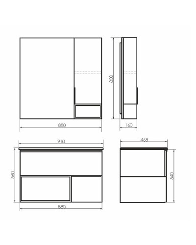 Зеркальный шкаф Comforty Франкфурт 90 00-00006504 Бетон светлый