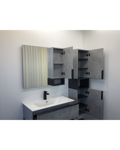 Зеркальный шкаф Comforty Франкфурт 90 00-00006504 Бетон светлый