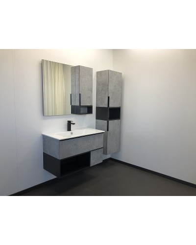 Зеркальный шкаф Comforty Франкфурт 90 00-00006504 Бетон светлый