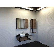 Зеркальный шкаф Comforty Лиссабон 90 00-00006136 Дуб темный