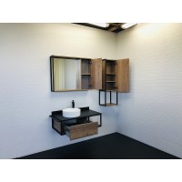 Зеркальный шкаф Comforty Лиссабон 90 00-00006136 Дуб темный