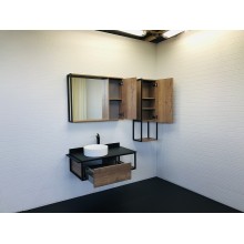 Зеркальный шкаф Comforty Лиссабон 90 00-00006136 Дуб темный