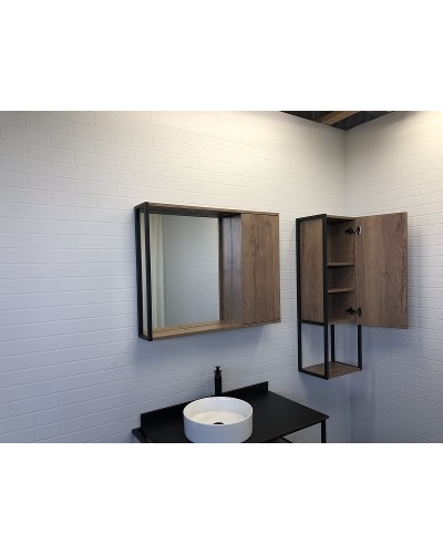 Зеркальный шкаф Comforty Лиссабон 90 00-00006136 Дуб темный